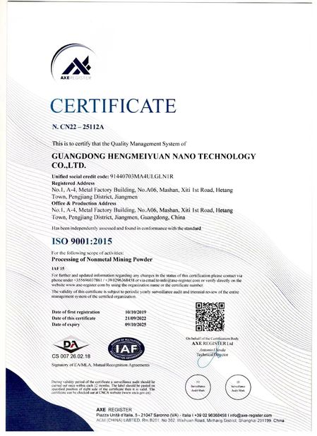 China Guangdong XiMi New Material Technology Co., Ltd zertifizierungen